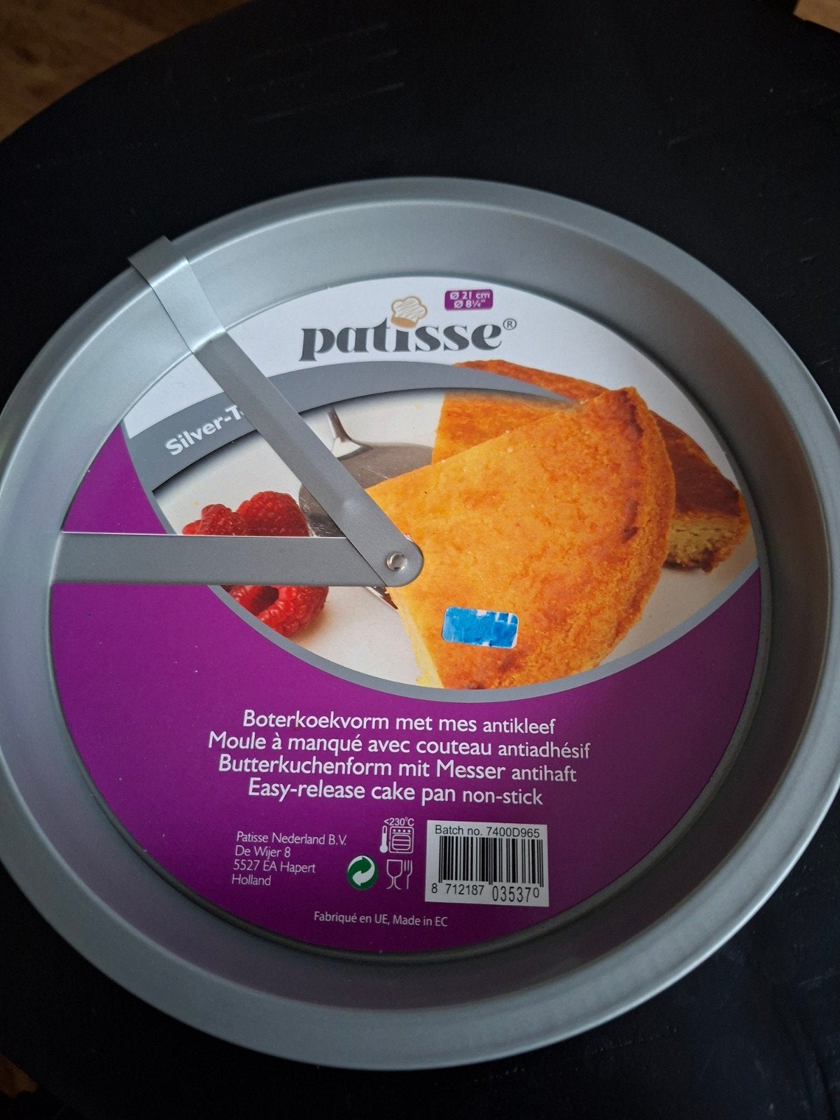 Patisse Boterkoekvorm met mes antikleef - 21 cm, Overige typen, Ophalen of Verzenden, Metaal, Overige merken