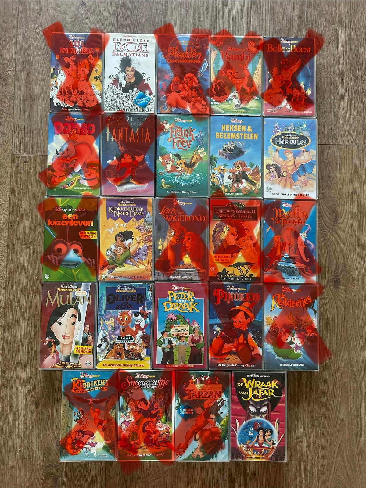 Grote collectie Disney VHS videobanden, Gebruikt, Tekenfilm, Alle leeftijden, VHS