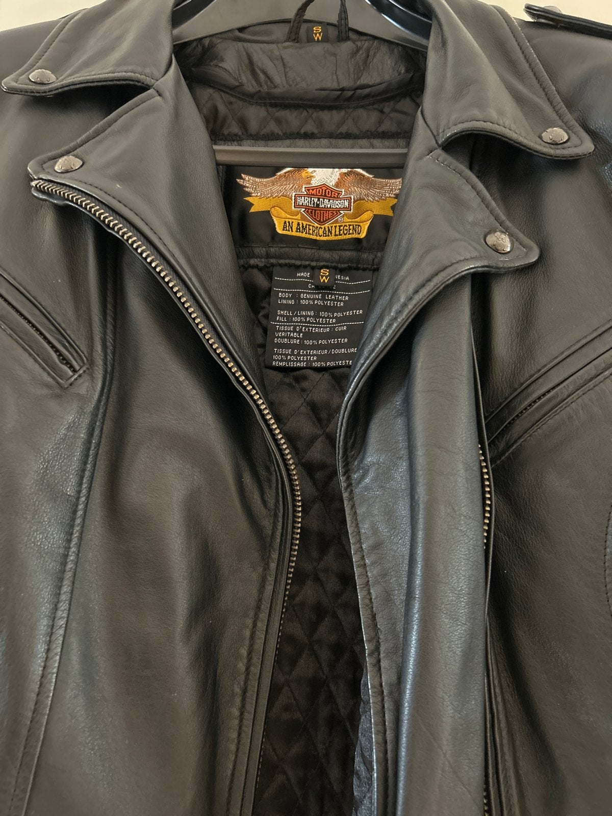 Harley-Davidson Leren Jas - Zo goed als nieuw, Motoren, Ophalen