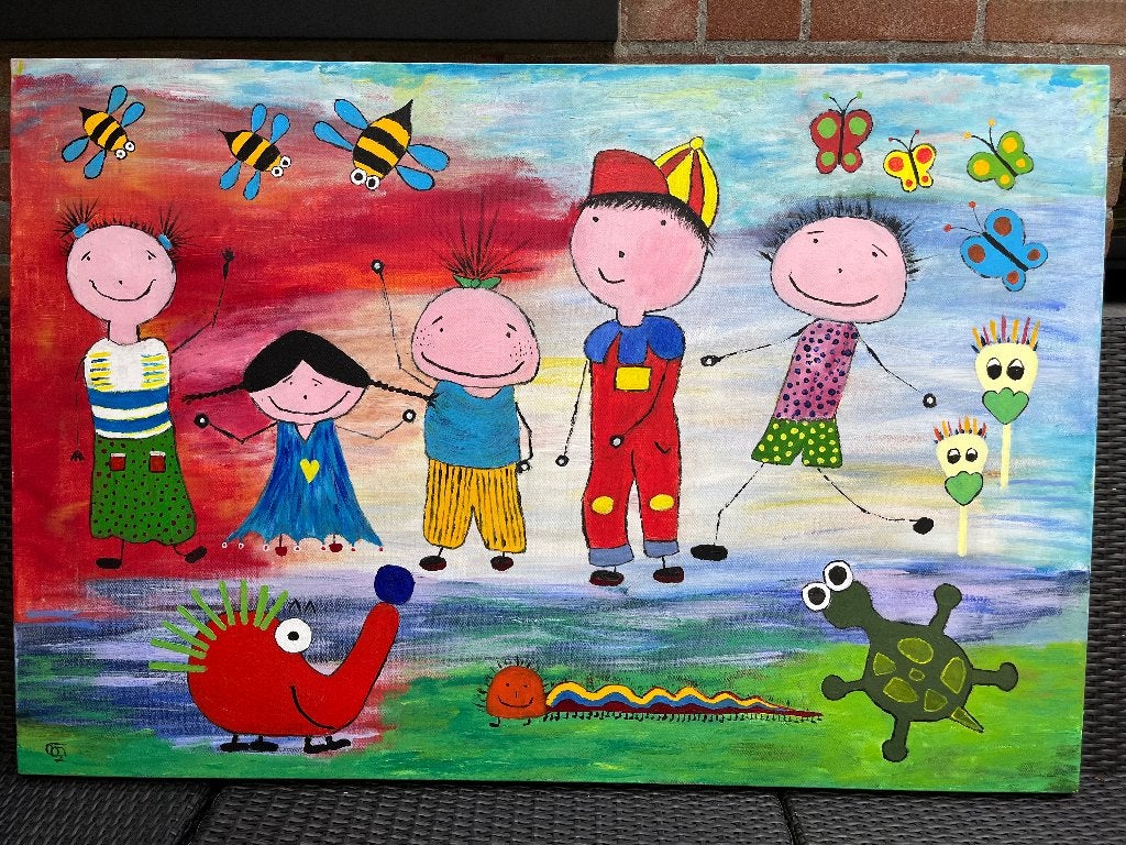 handgeschilderde schilderijen kinderkamer, Ophalen, Zo goed als nieuw