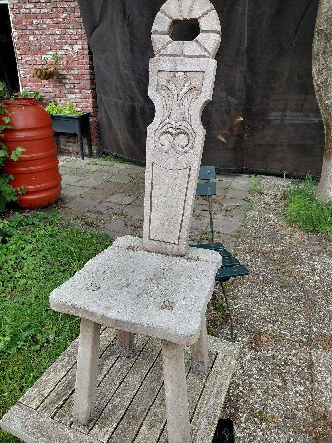 stoel/kruk, Huis en Inrichting, Stoelen, Ophalen, Gebruikt, Bruin, Klassiek/kasteelstoel