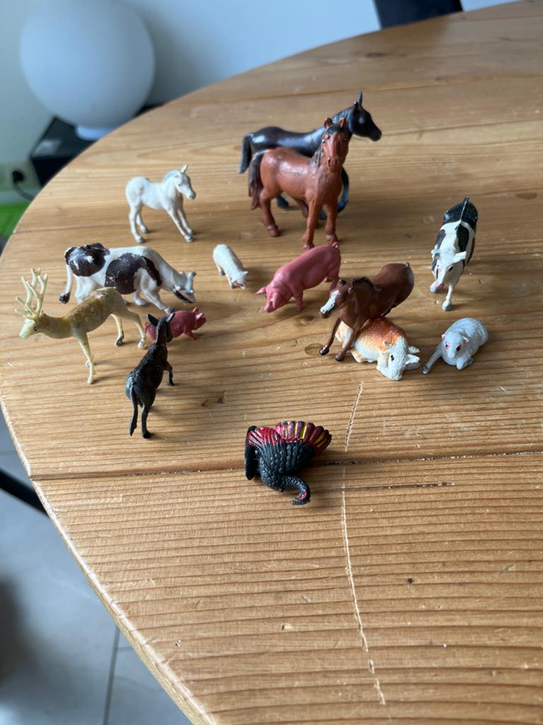 Britains & Schleich boerderijdieren 1970 - 14 stuks, Ophalen of Verzenden, Gebruikt