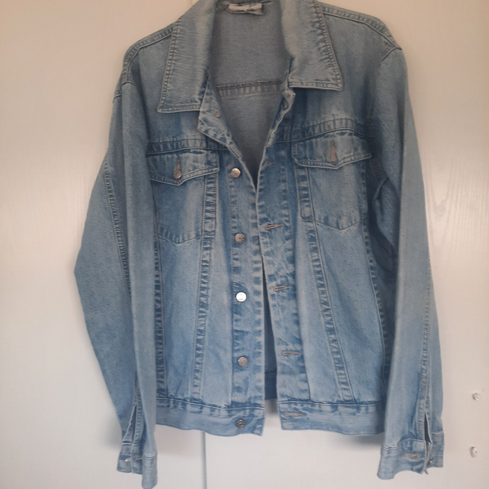 Mooi Vintage Spijkerjack Heren, Kleding | Heren, Jassen | Zomer, Ophalen of Verzenden, Zo goed als nieuw, Maat 52/54 (L), Blauw