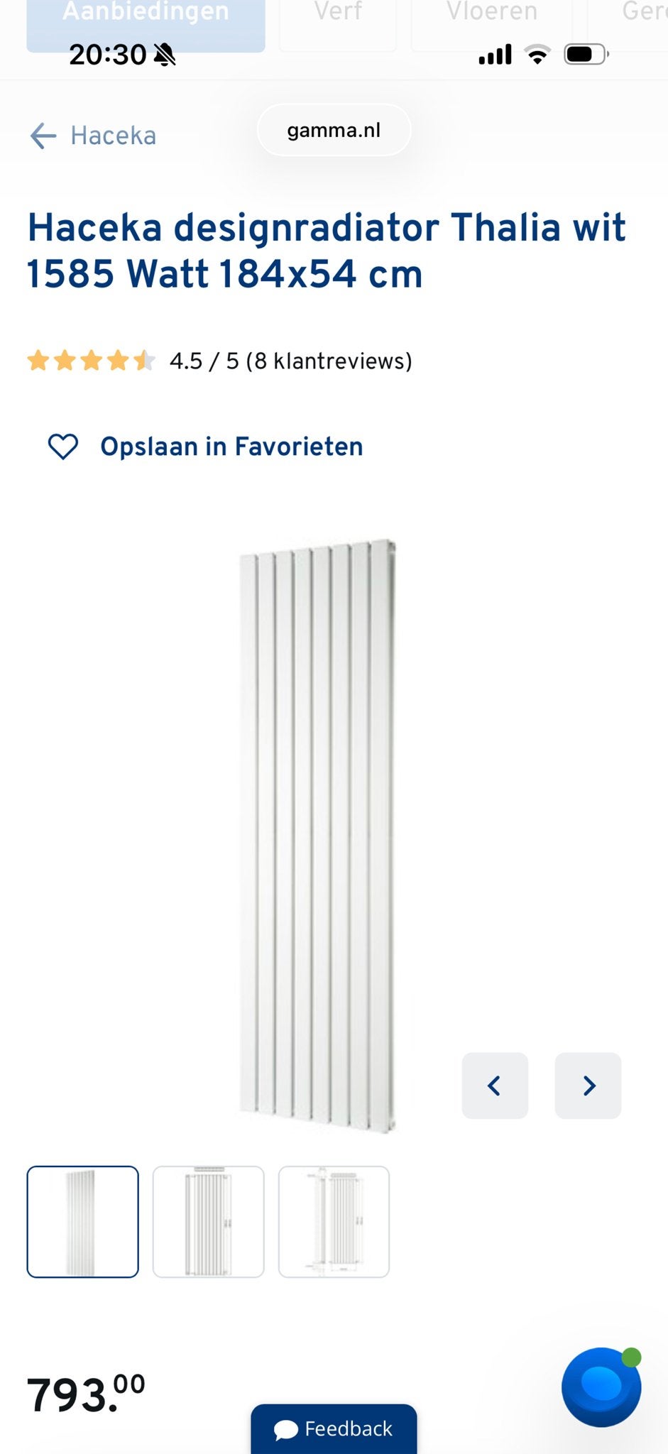 Nieuwe Haceka Thalia Designradiator bijna gratis, Ophalen, Radiator, Nieuw, Minder dan 60 cm