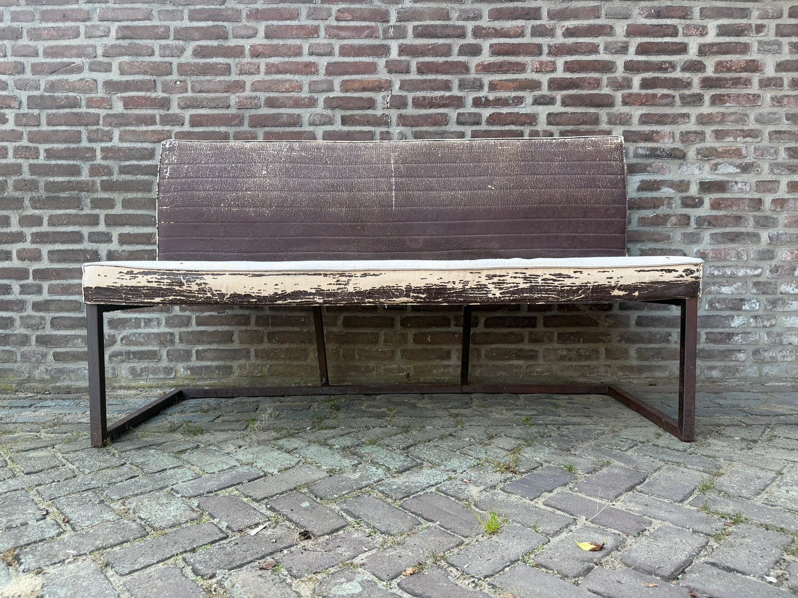 Opknapper industriele vintage bank retro, Ophalen, Gebruikt, Minder dan 75 cm, 150 tot 200 cm
