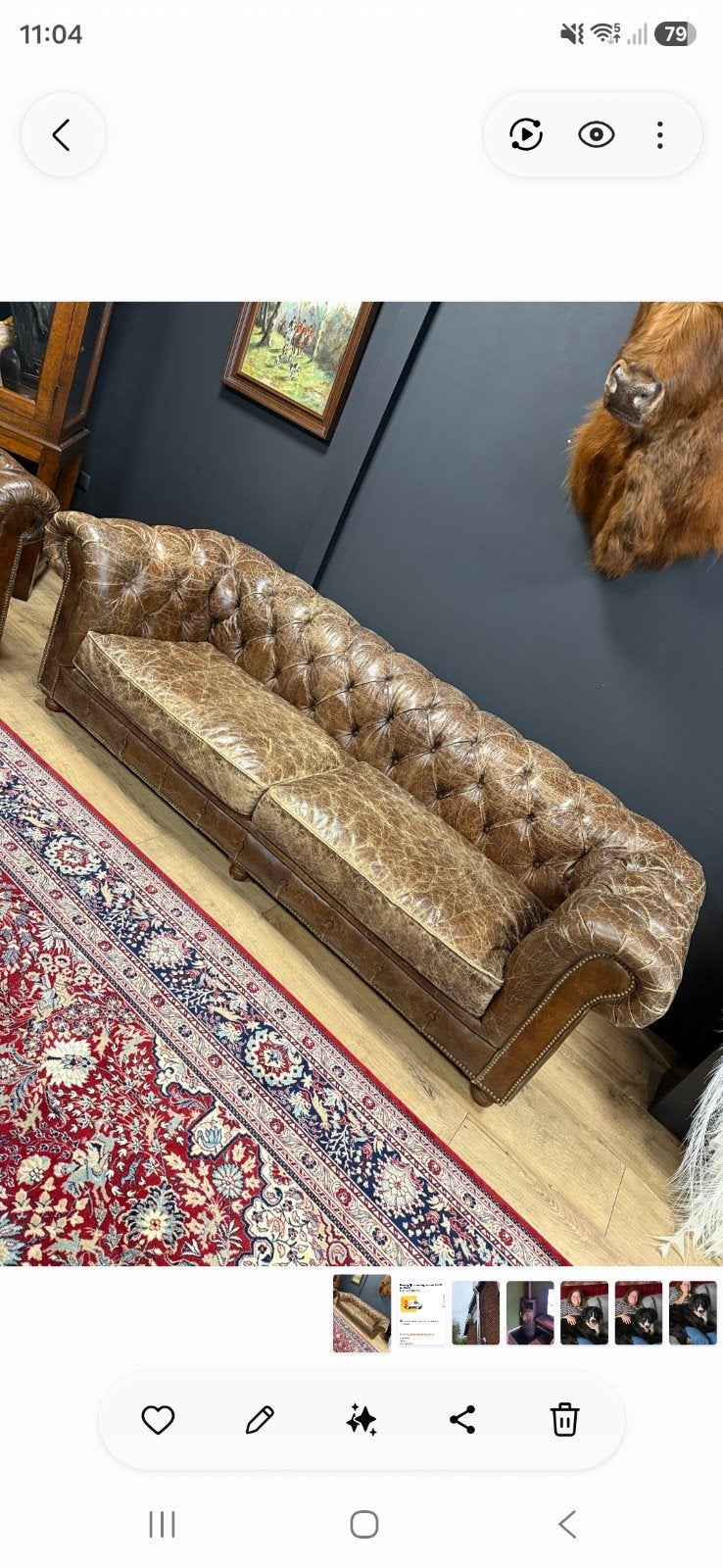 Gezocht Chesterfield bank, Ophalen of Verzenden, Gebruikt, 75 tot 100 cm, Vierpersoons of meer