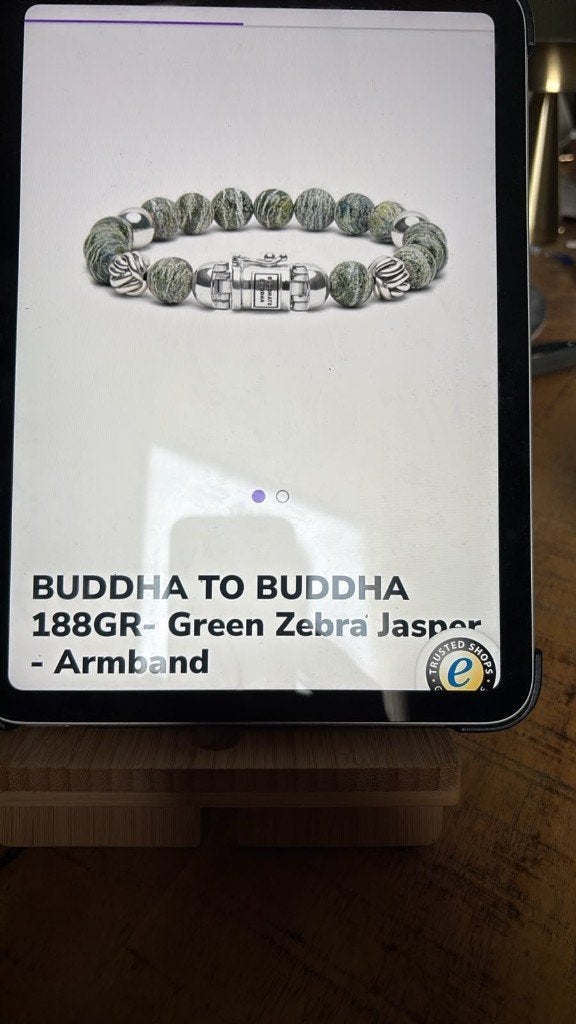 BUDDHA TO BUDDHA ARMBAND TYPE 188GR F GREEN ZEBRA € 399,00, Sieraden, Tassen en Uiterlijk, Ophalen of Verzenden, Nieuw, Zilver