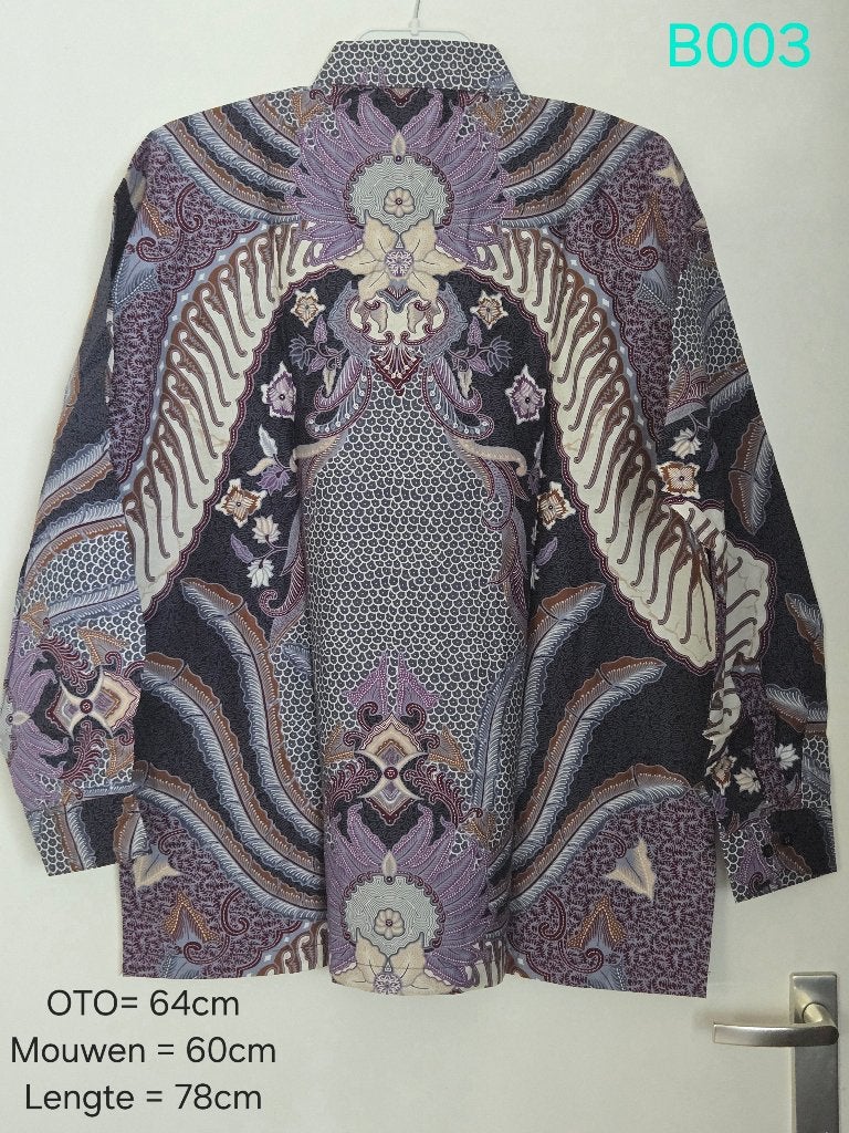 Batik Overhemd met lang mouwen 4L ( B003), Kleding | Heren, Overhemden, Overige kleuren, Batik Erpeng, Nieuw, Ophalen of Verzenden
