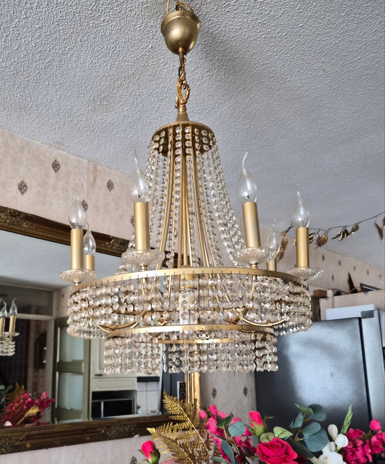 goudkleurige kristal lampen, Ophalen