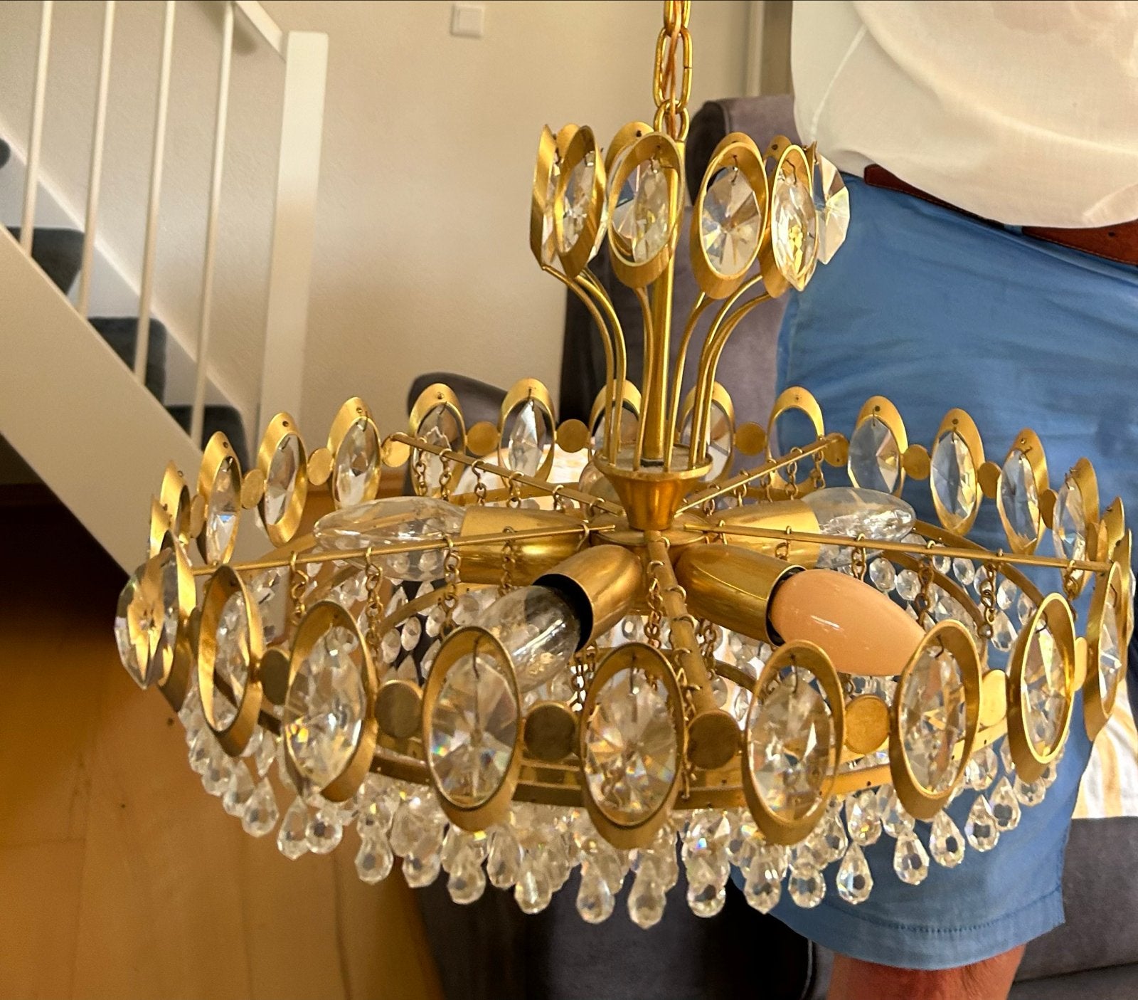 Swarovski Kristallen Vergulde Kroonluchter, Ophalen