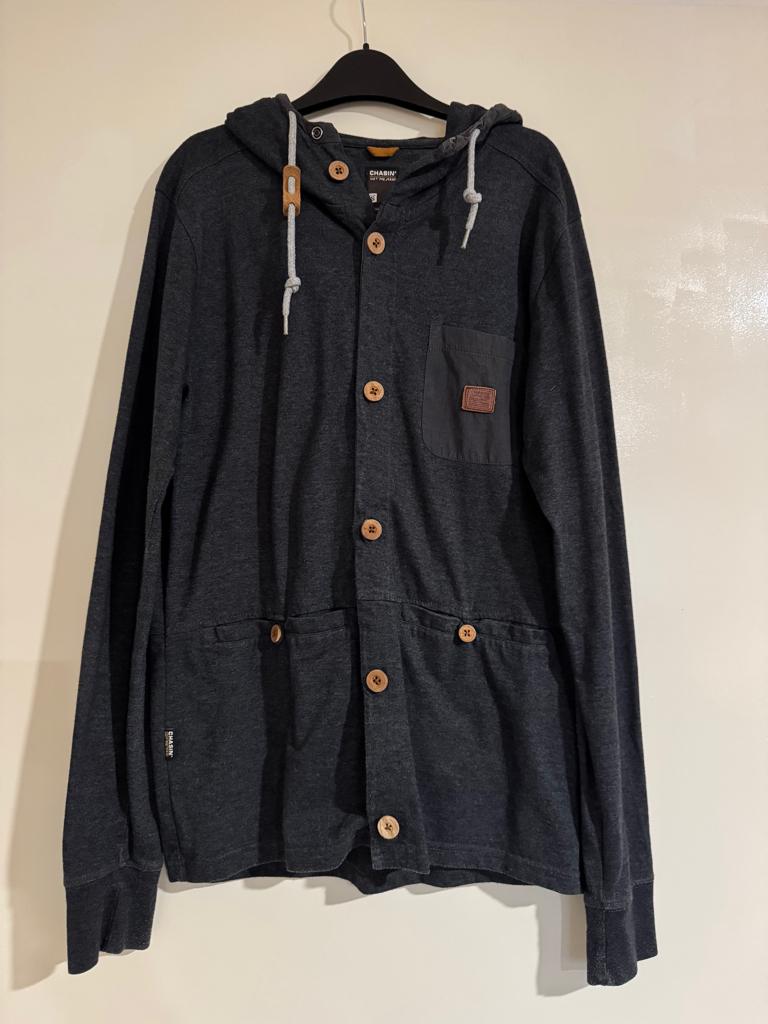 CHASIN’ heren overshirt / vest met capuchon – maat S, Chasin, Ophalen of Verzenden, Grijs, Gedragen
