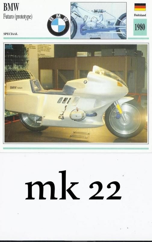Mk22 motorkaart bmw futuro ( prototype ), Ophalen of Verzenden, Zo goed als nieuw, Auto's