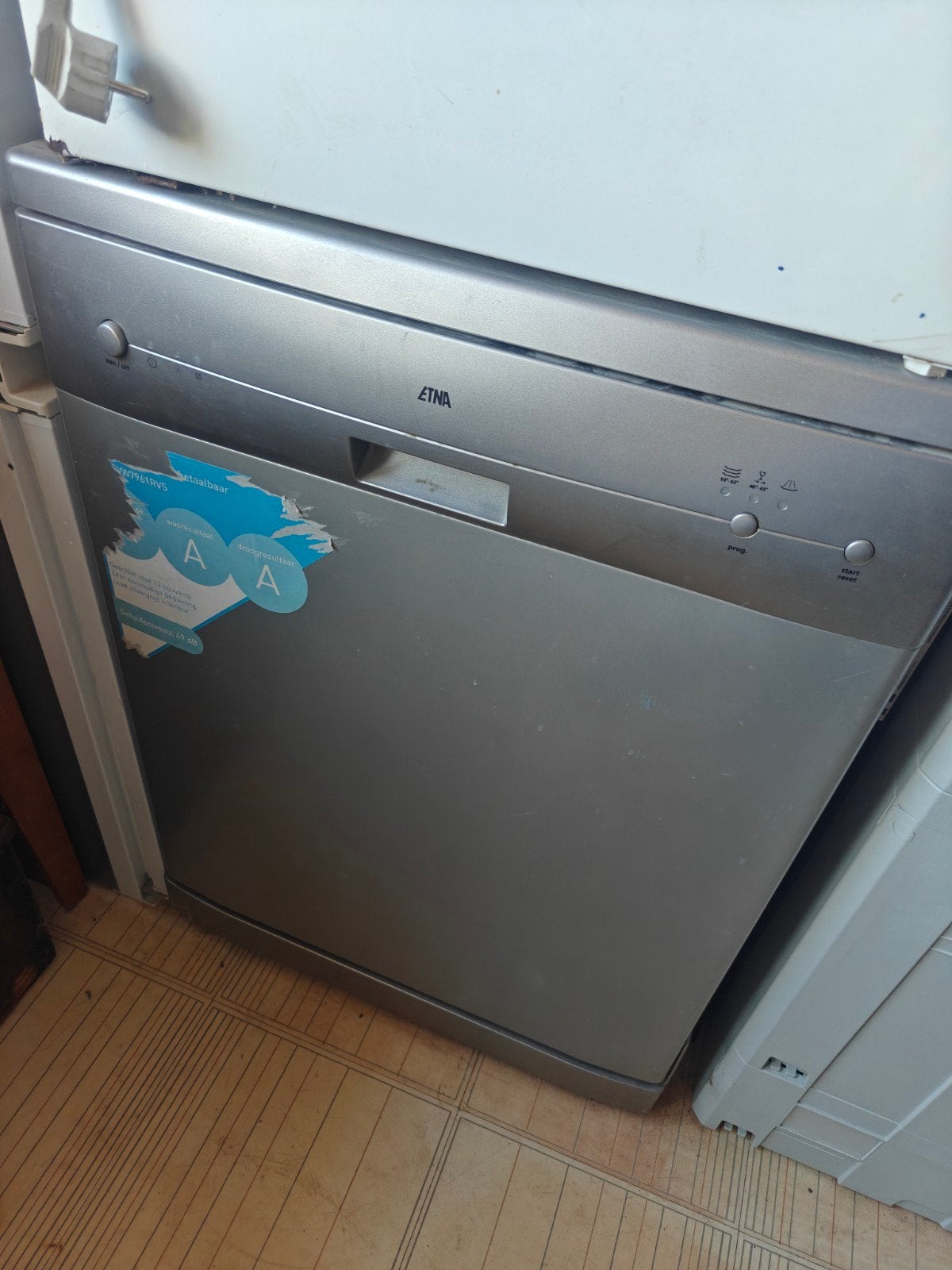 Etna EVW7961RVS/E01 Vaatwasser - Zilver, Vrijstaand, Ophalen, Gebruikt, Minder dan 85 cm, 60 cm of meer