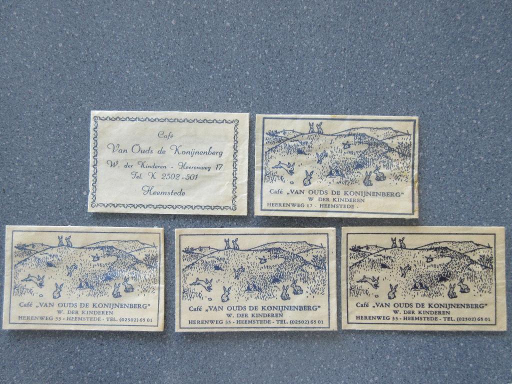 5 x Heemstede, café Van Ouds de Konijnenberg, Verzenden, Nederland