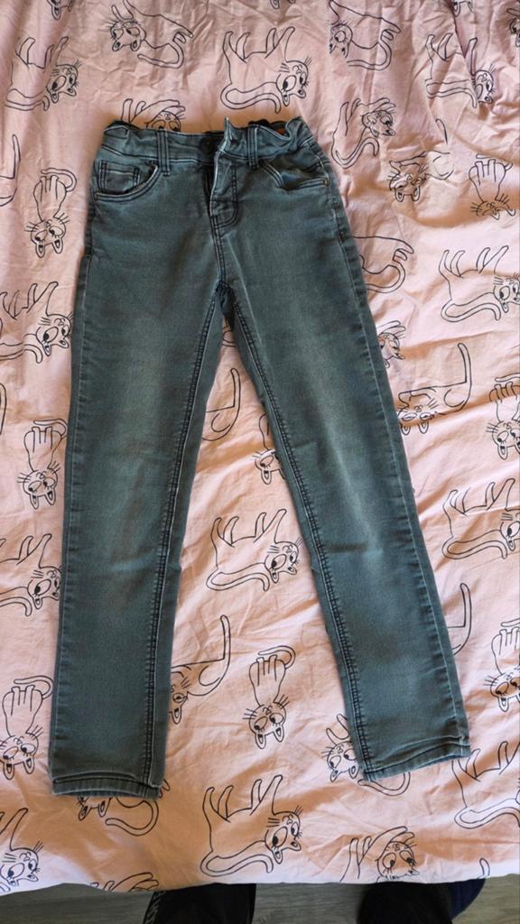 Hema zwarte skinny fit spijkerbroek maat 140, Broek, Ophalen of Verzenden, Zo goed als nieuw, Hema