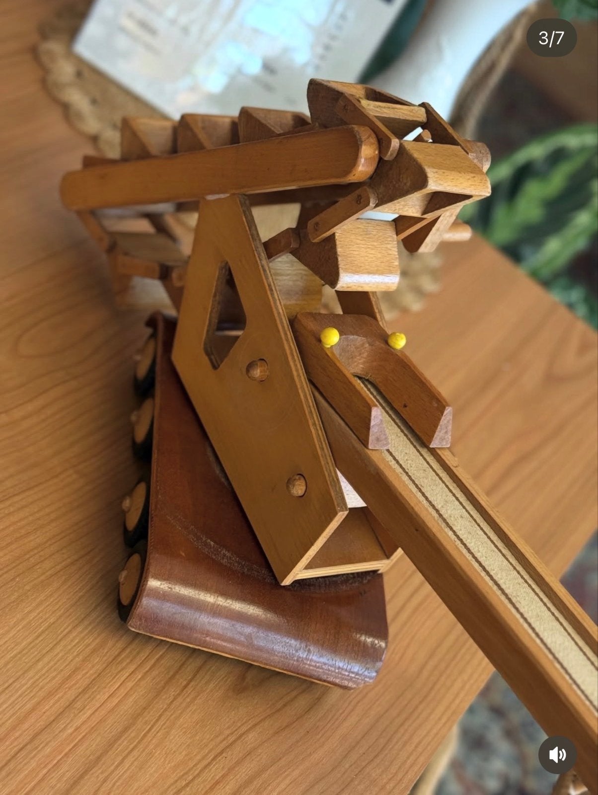 Houten kraan met transportband - Fröbel Werdau DDR, Kinderen en Baby's, Speelgoed | Houten speelgoed, Ophalen of Verzenden, Zo goed als nieuw