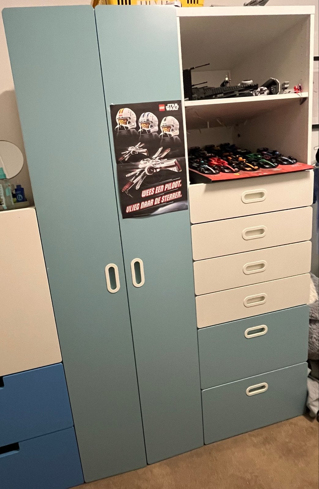 IKEA Stuva kledingkast met hang- en leggedeelte, Ophalen, Gebruikt, 100 tot 150 cm, Met lade(s)