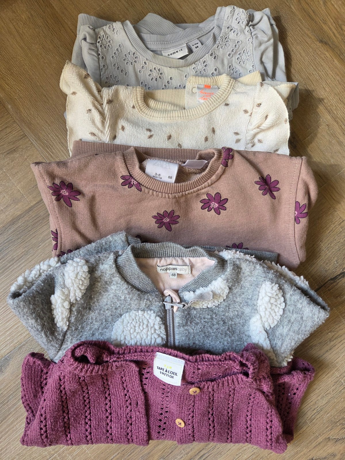 Babykleding pakket (meisje maat 68), Gebruikt, Meisje, Setje, Diverse merken