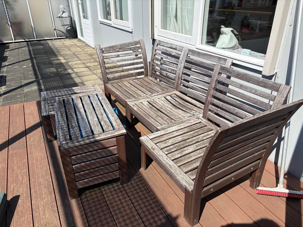 Ikea Applaro Loungeset - elementen + tafeltje/opberger, Ophalen, Gebruikt, 3 zitplaatsen, Loungeset