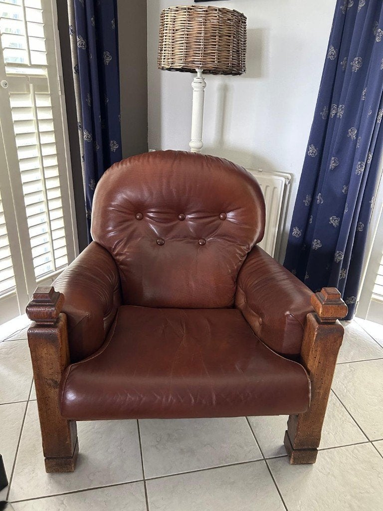 Vintage fauteuil, Ophalen, Gebruikt, 100 tot 125 cm, Vintage