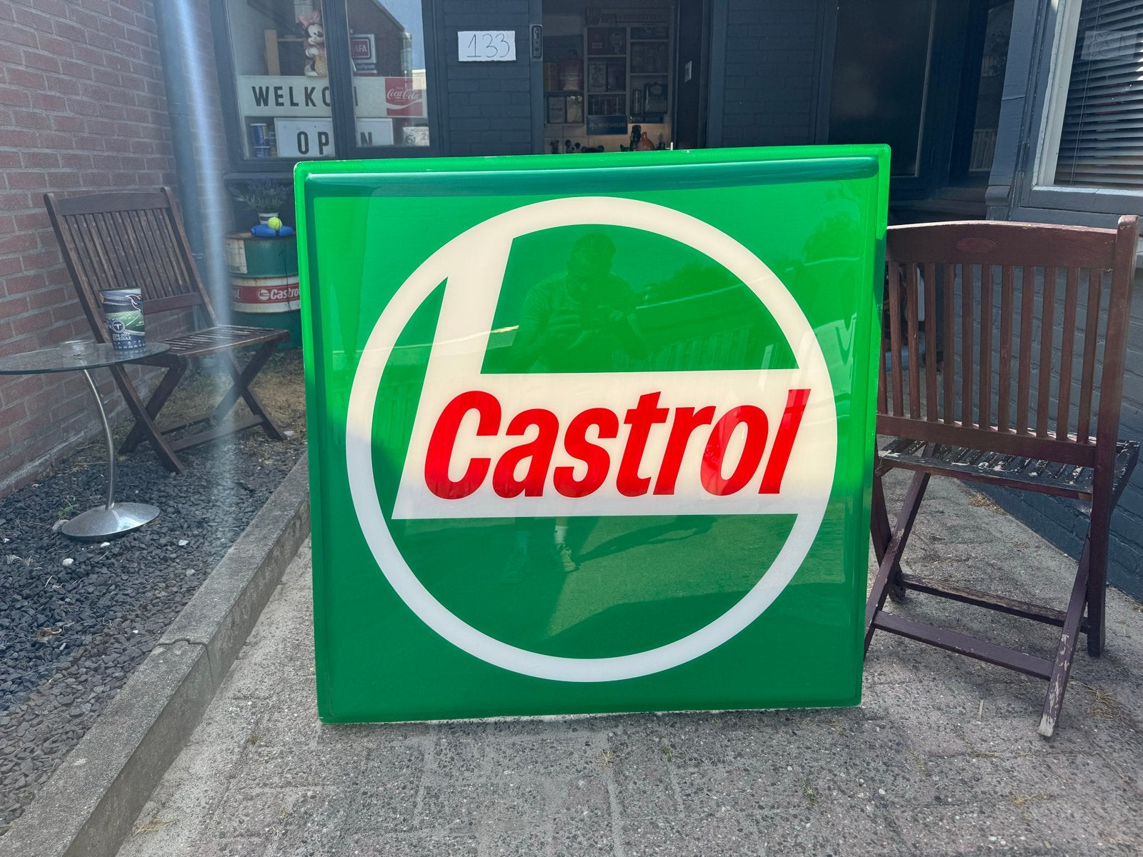 Castrol Lichtbak Reclamebord - Uniek Verzamelobject, Ophalen, Gebruikt, ., Lichtbak of (neon) lamp
