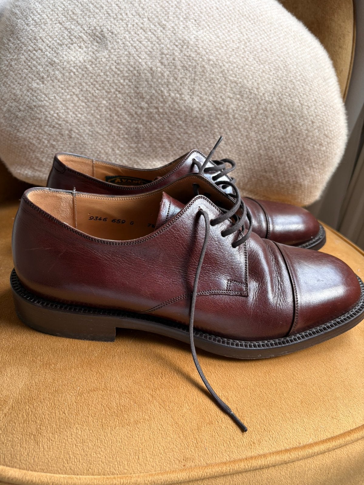 Avang mooie kalfsleren heren veterschoenen mt 41,5, Ophalen of Verzenden, Zo goed als nieuw, Veterschoenen