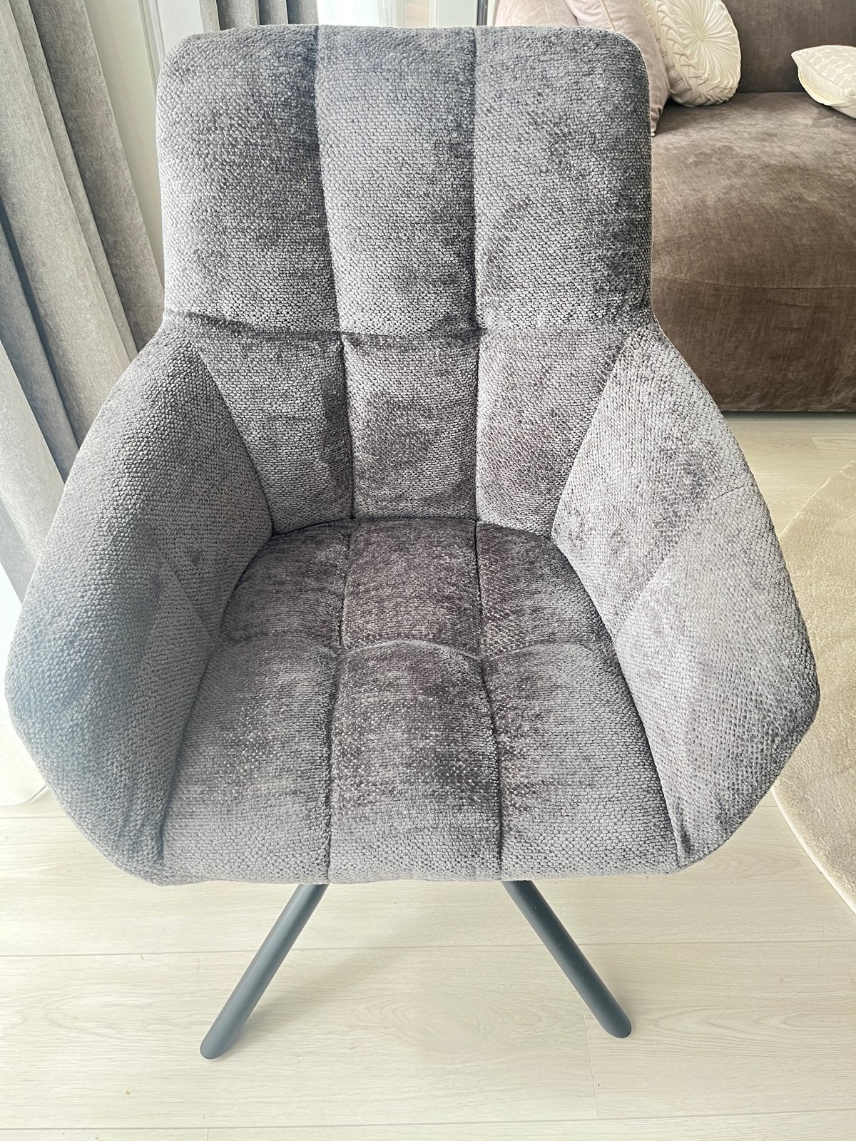 3x Haco Danzel eetkamerstoelen - Antraciet, Ophalen, Drie, Zo goed als nieuw, Stof