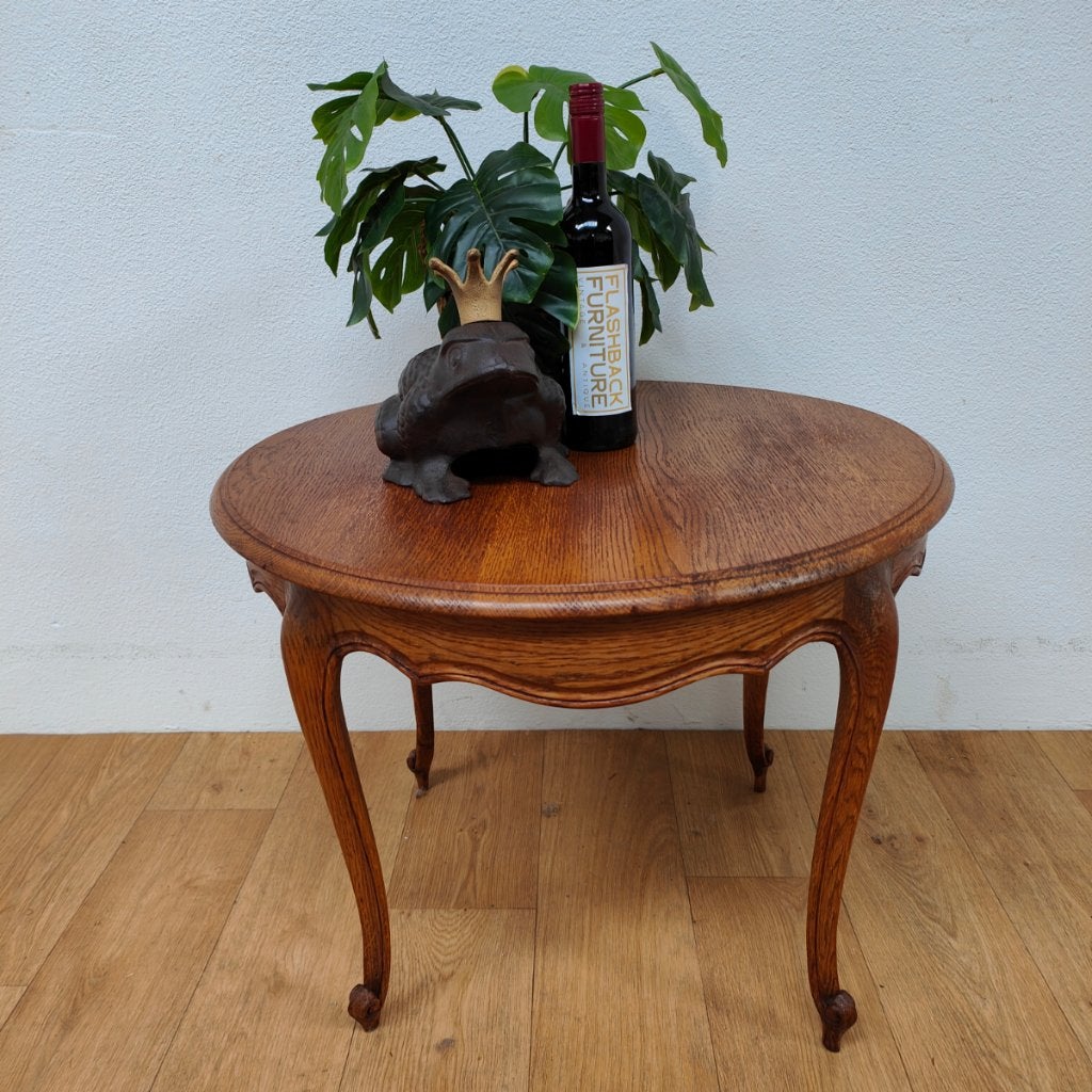Vintage ronde Queen Ann houten salontafel koffietafel 015, Valkenswaard, Gebruikt, 50 tot 100 cm, Info@flashbackfurniture.nl
