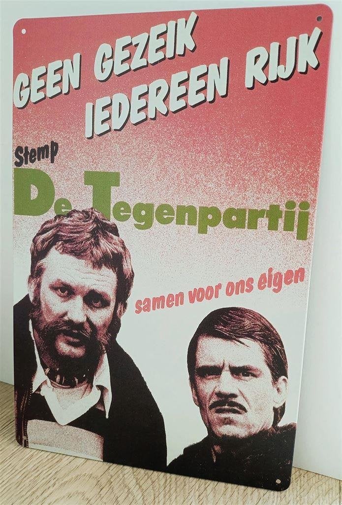 van Kooten en de Bie de Tegenpartij Metalen Wandbord Poster, Verzamelen, Verzenden, Nieuw, Poster