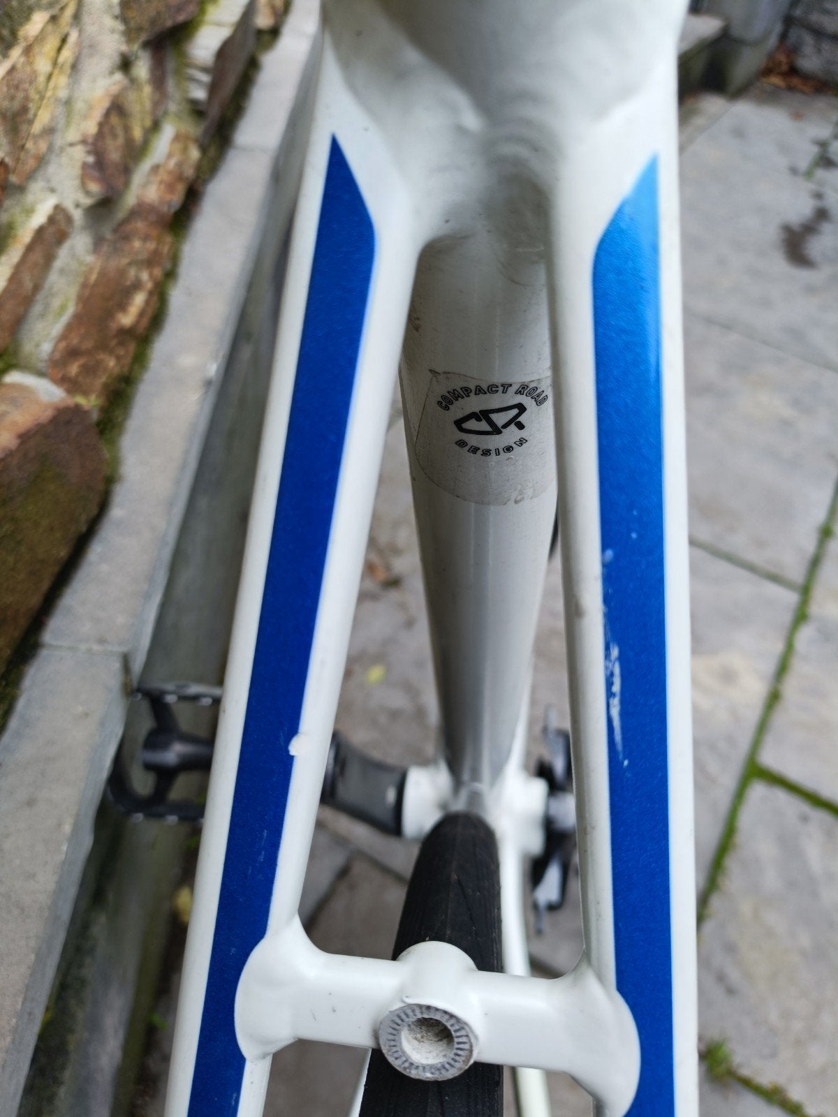 Giant Defy racefiets frame vork stuur trappers €50- Wit/Blau, Fietsen en Brommers, Ophalen, 28 inch, Gebruikt, Velgrem
