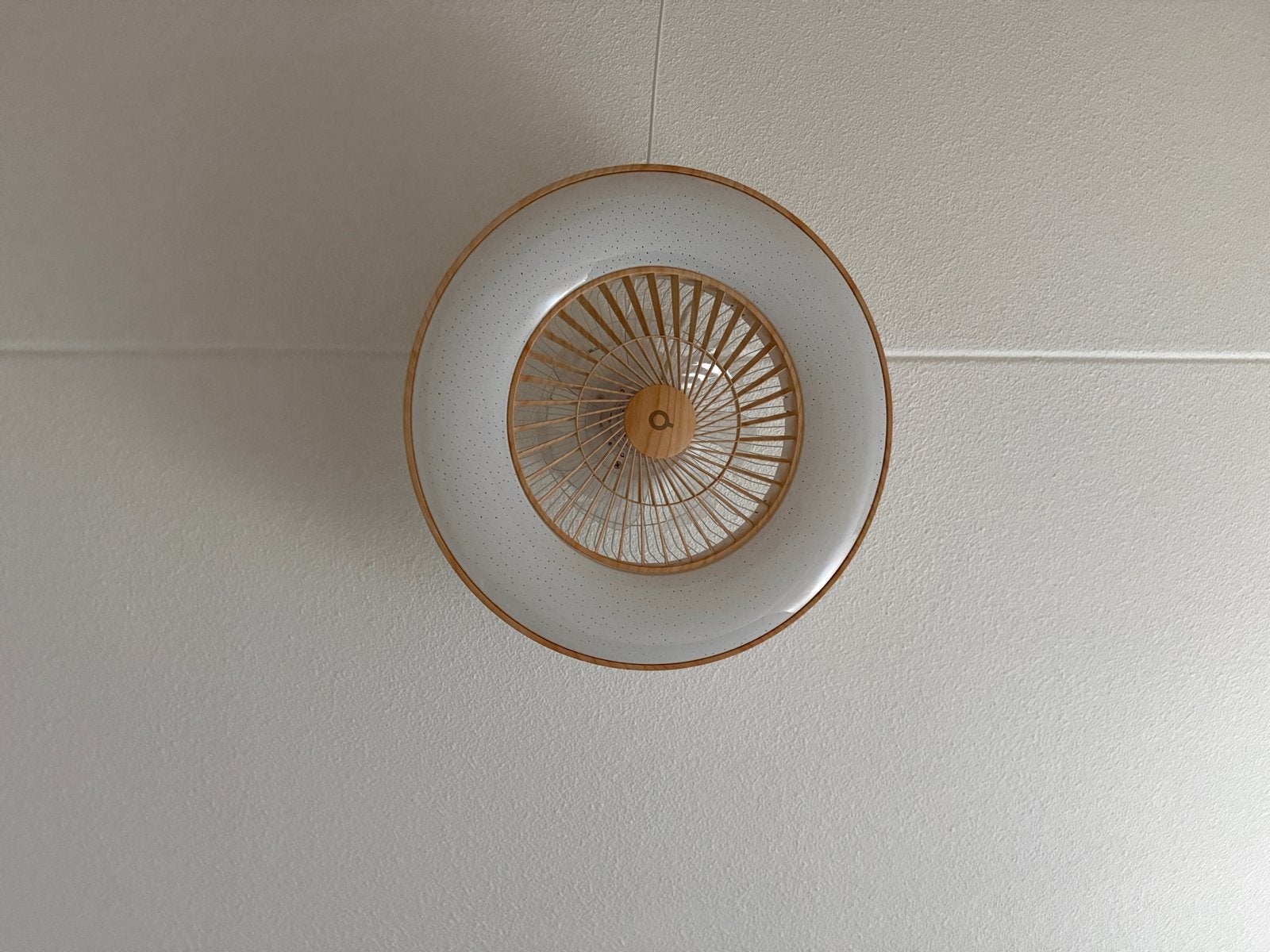 Plafondventilator hout print met ster effect 60cm incl. LED, Ophalen, Qazqa, Modern, Dimbaar