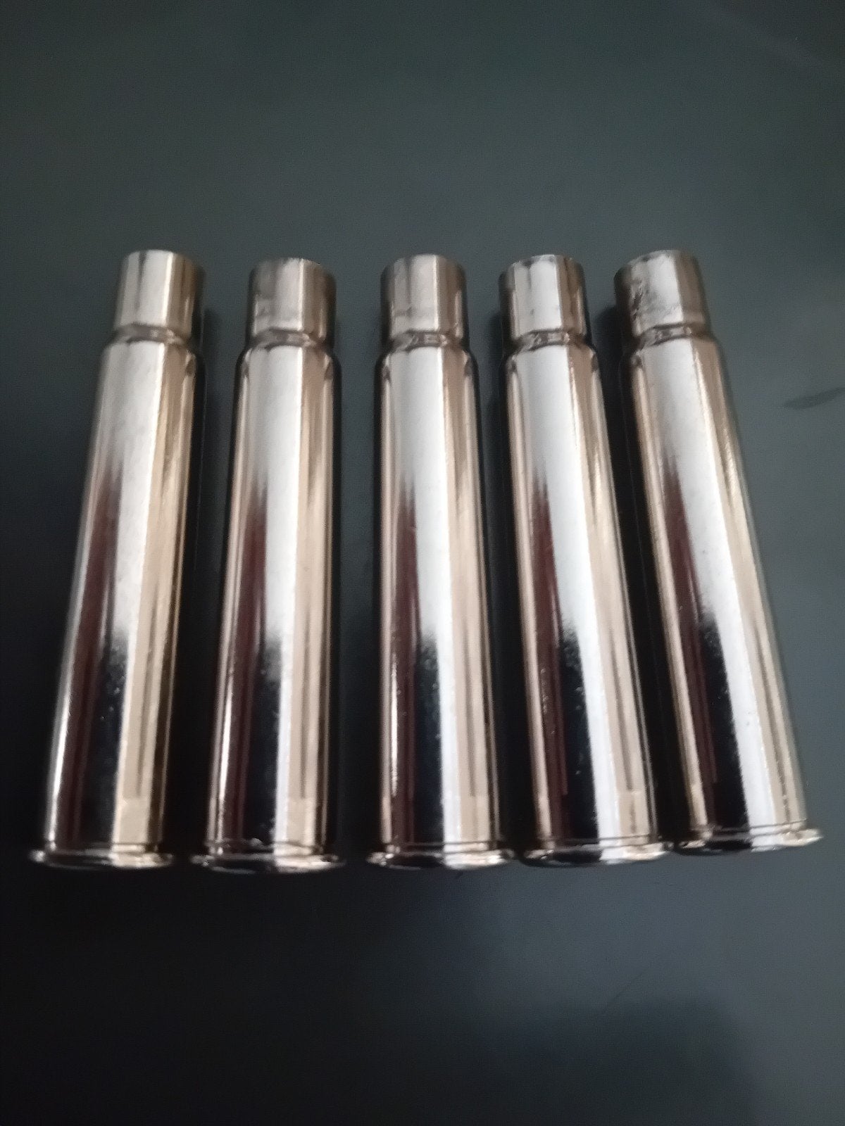 5 LEGE hulzen .303 Britsh Nickel plated, Verzenden, Landmacht, Duitsland, Hulzen of Bodemvondsten