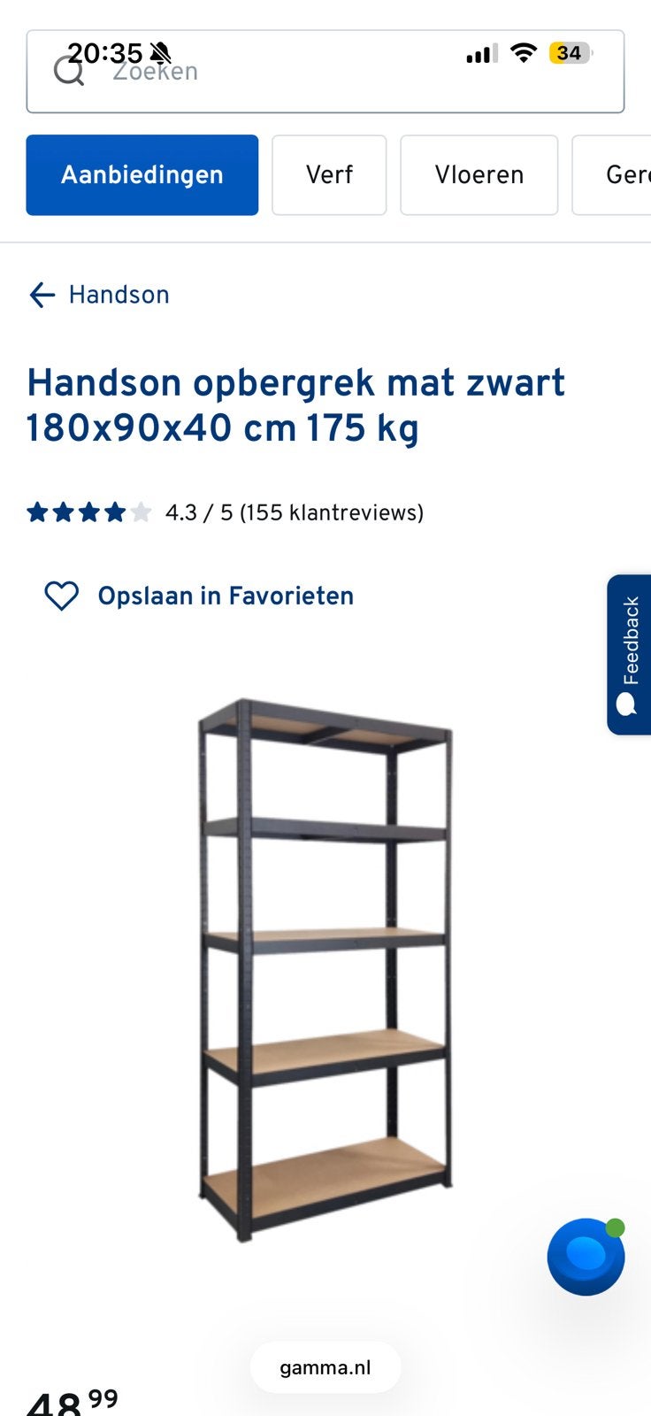 Stelling ijzer met houten planken, Ophalen, Zo goed als nieuw
