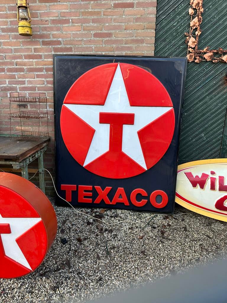 Groot Texaco reclamebord, Verzamelen, Merken en Reclamevoorwerpen, Ophalen, Reclamebord, K, Zo goed als nieuw