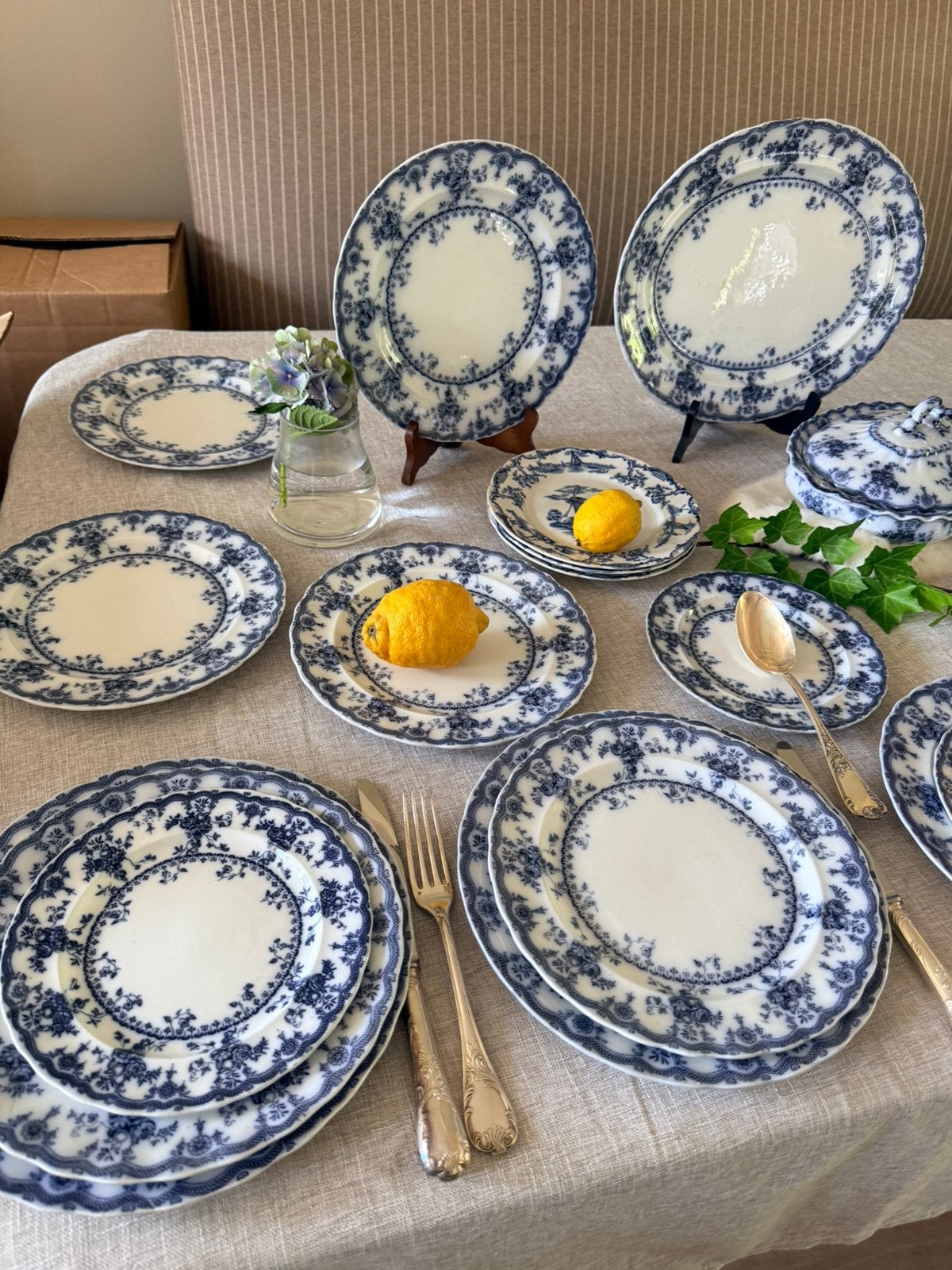 Foto 11 van Furnivals Medina 1898 antiek blue servies 11 pers izgst