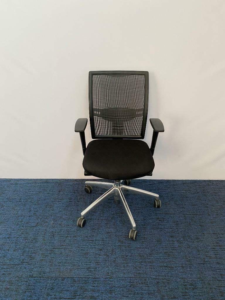Bureaustoel CS Airtop, zwarte stof, chroom voetkruis, Ophalen, Gebruikt, Zwart, Bureaustoel