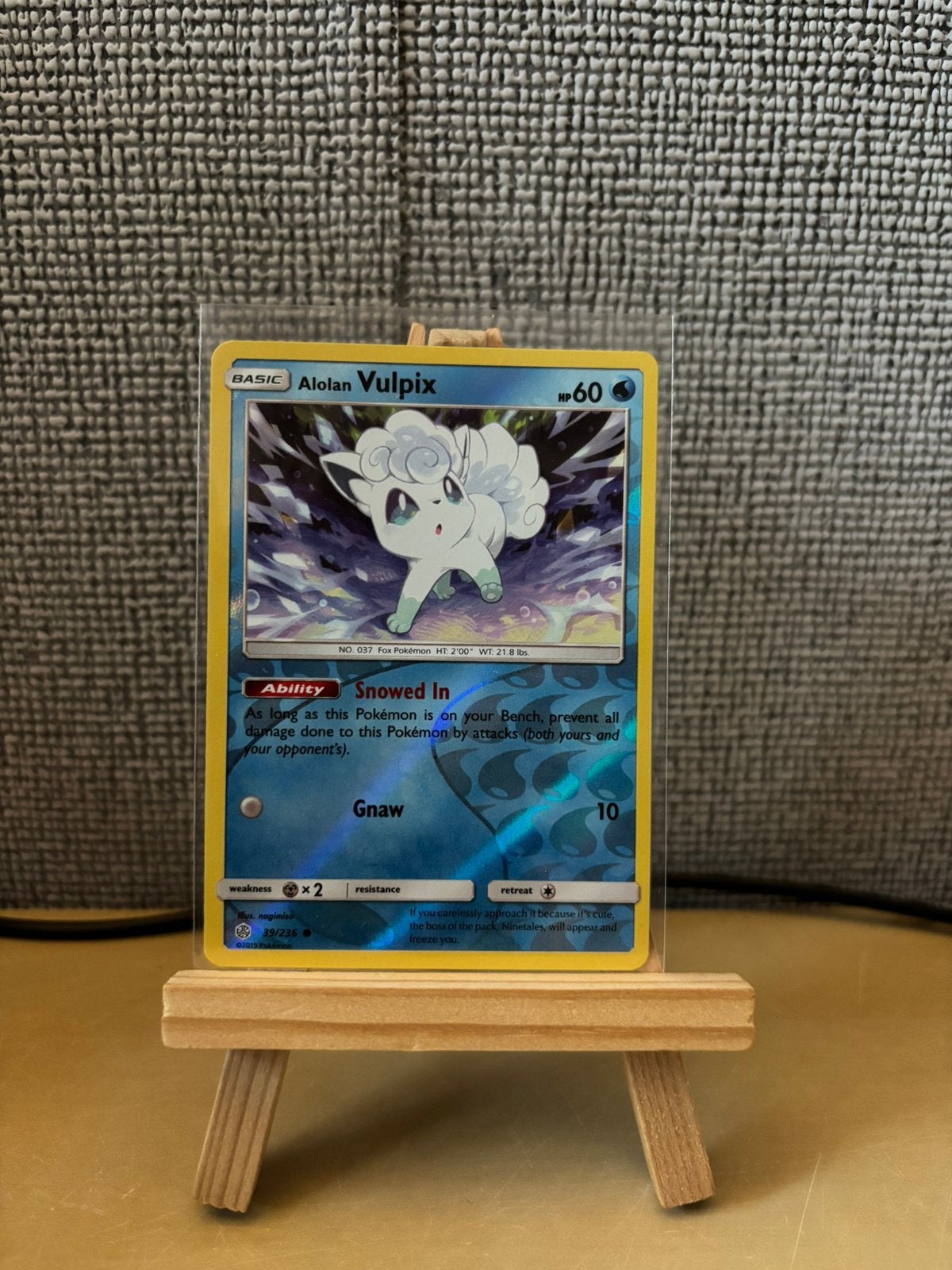 Pokemon Alolan vulpix Reverse holo, Ophalen of Verzenden, Zo goed als nieuw
