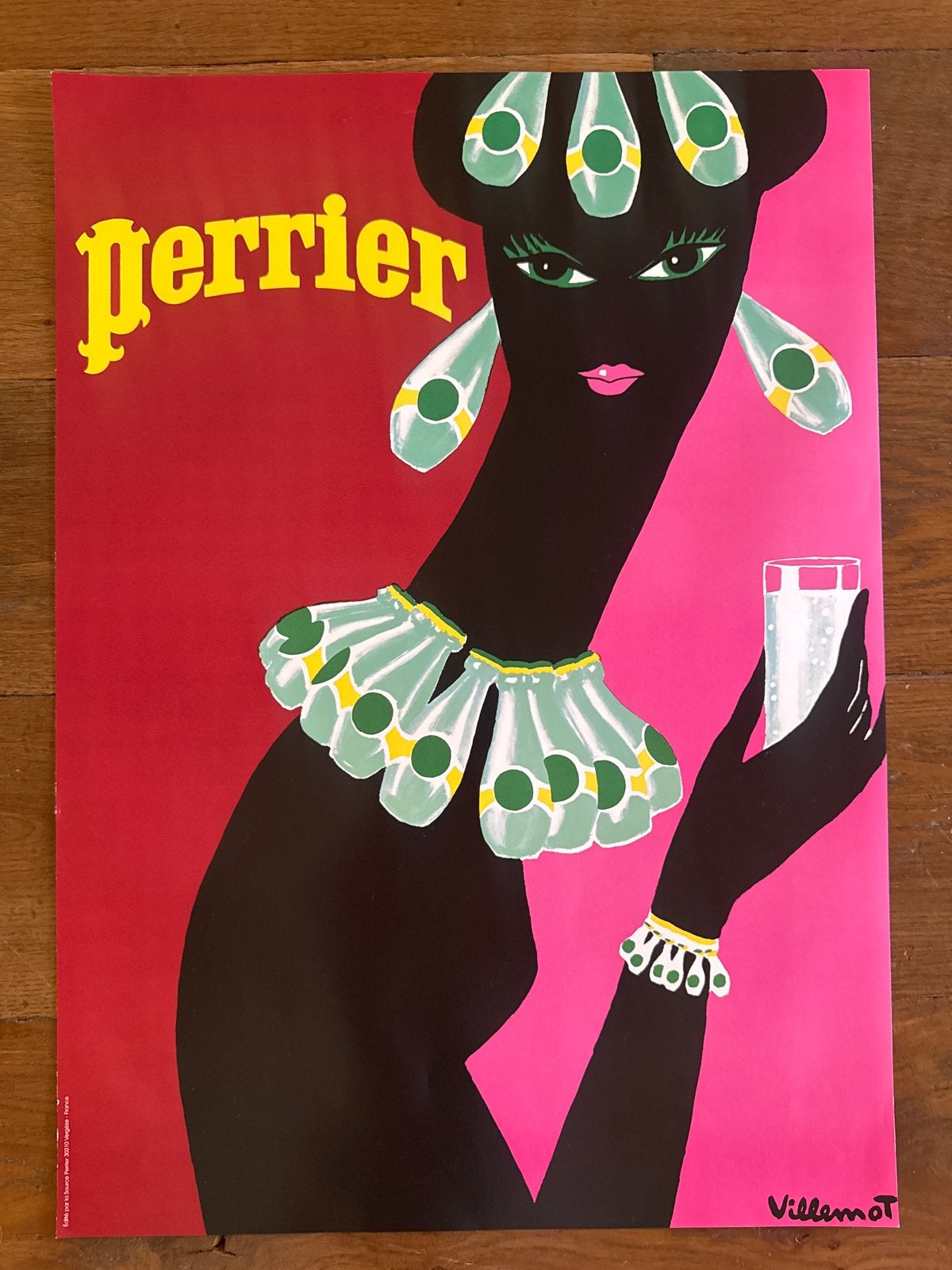 Modern Perrier affiche - Villemot, Rechthoekig Staand, Ophalen of Verzenden, Zo goed als nieuw, A1 t/m A3