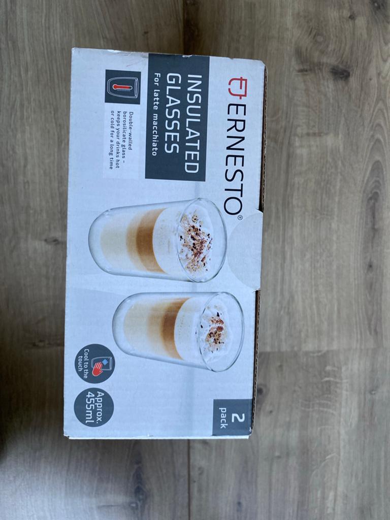 2 Ernesto Thermoglazen - Zo goed als nieuw, Ophalen of Verzenden, Zo goed als nieuw, Glas, Ernesto