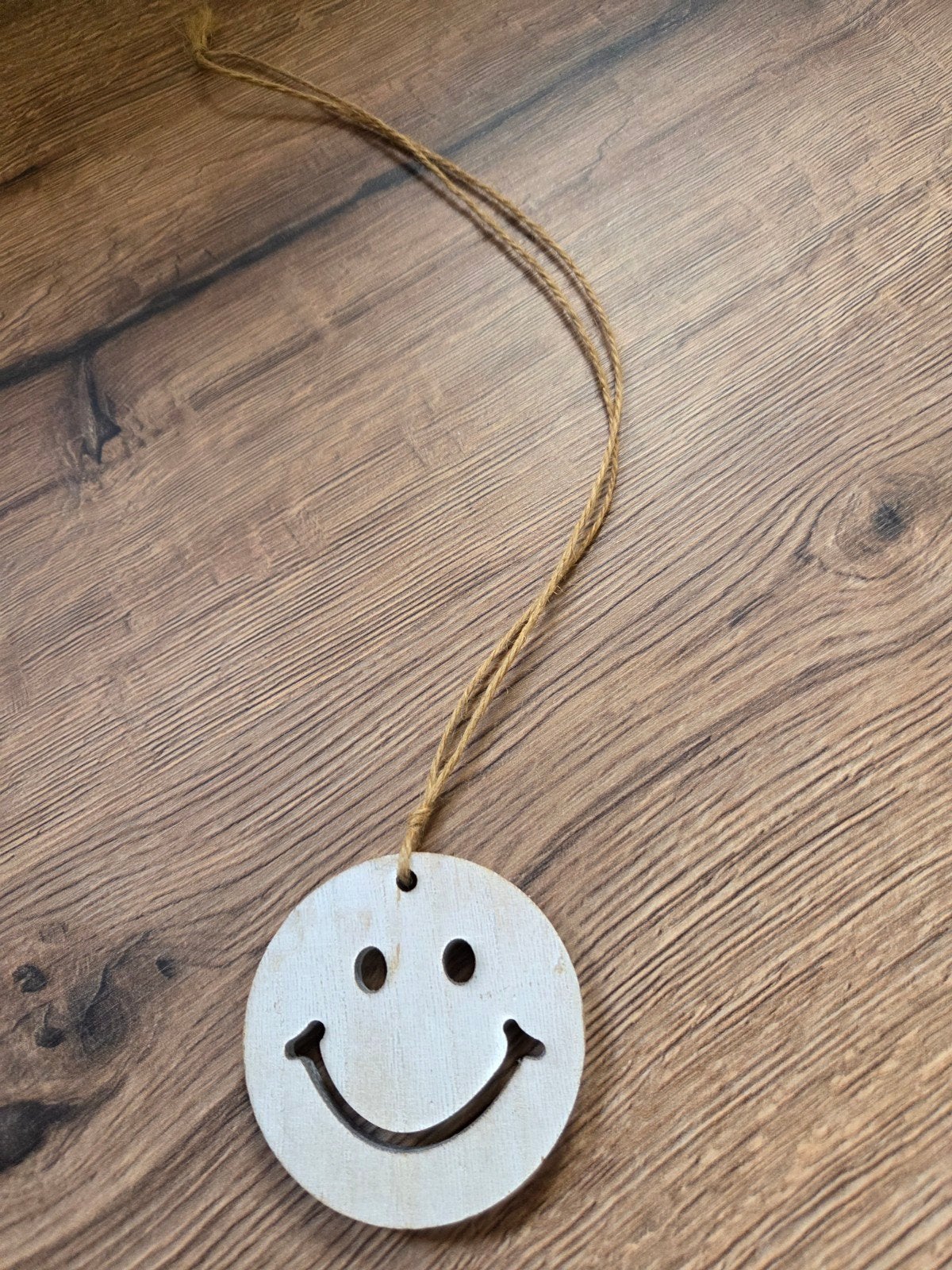 touwketting met houten smiley, Ophalen of Verzenden, Bruin, Overige materialen