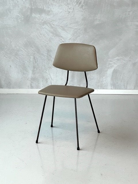 Elsrijk eetkamerstoel Rudolf Wolf vintage beige taupe stoel, Gebruikt, Bruin, ., Vintage