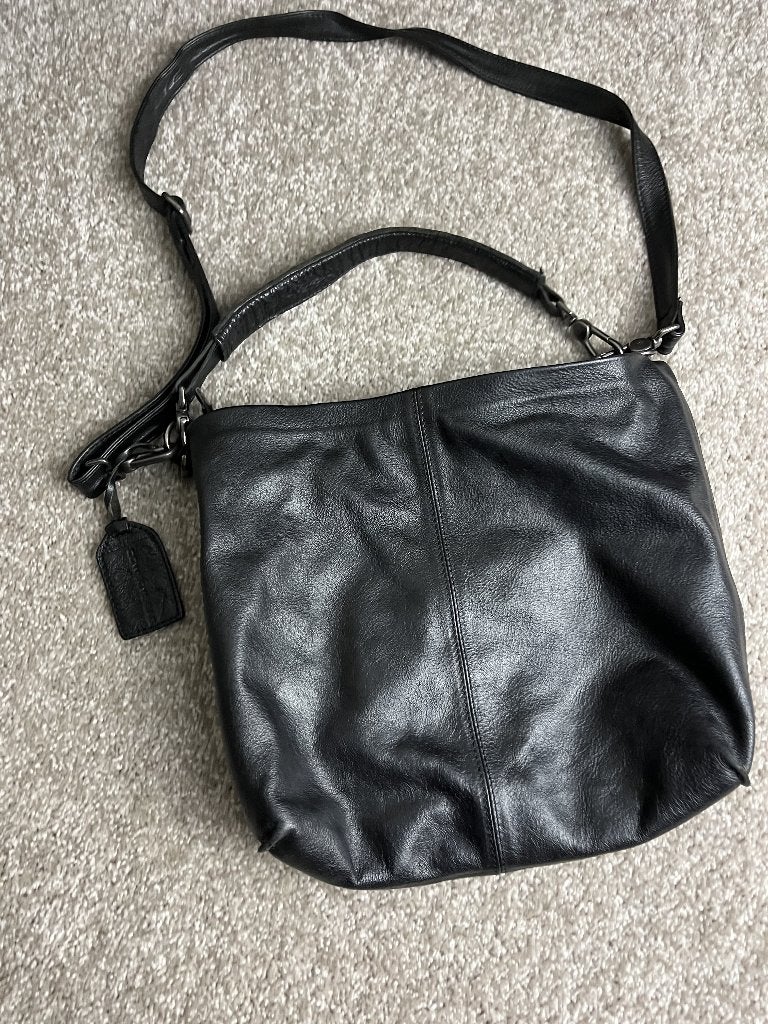Leren handtas Cowboysbag zwart, Ophalen of Verzenden, Zo goed als nieuw, Zwart, Handtas