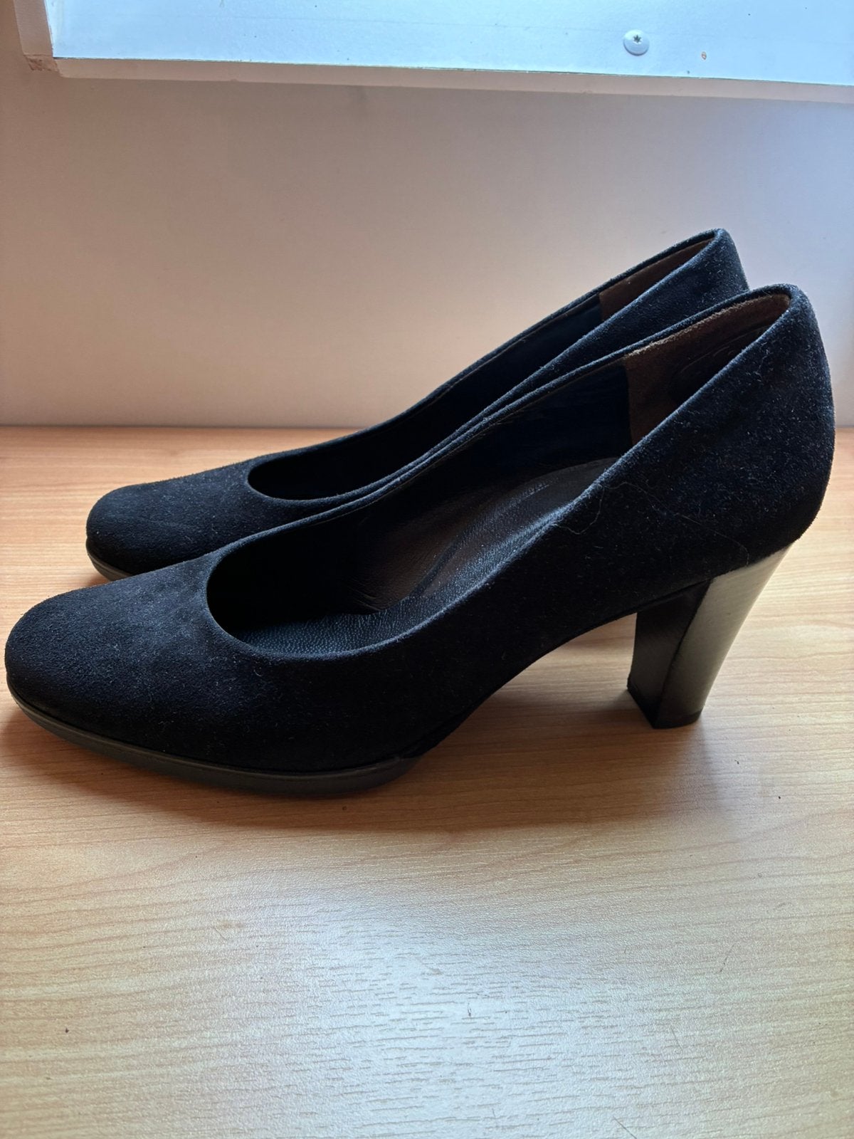 Paul Green zwarte suede pumps mt 5.5 zgan, Verzenden, Zo goed als nieuw, Zwart, Pumps