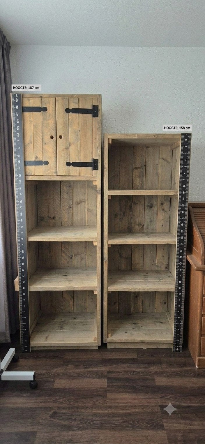 Set van 2 Stoere Steigerhouten Kasten (Ook los te koop!), Ophalen, Gebruikt