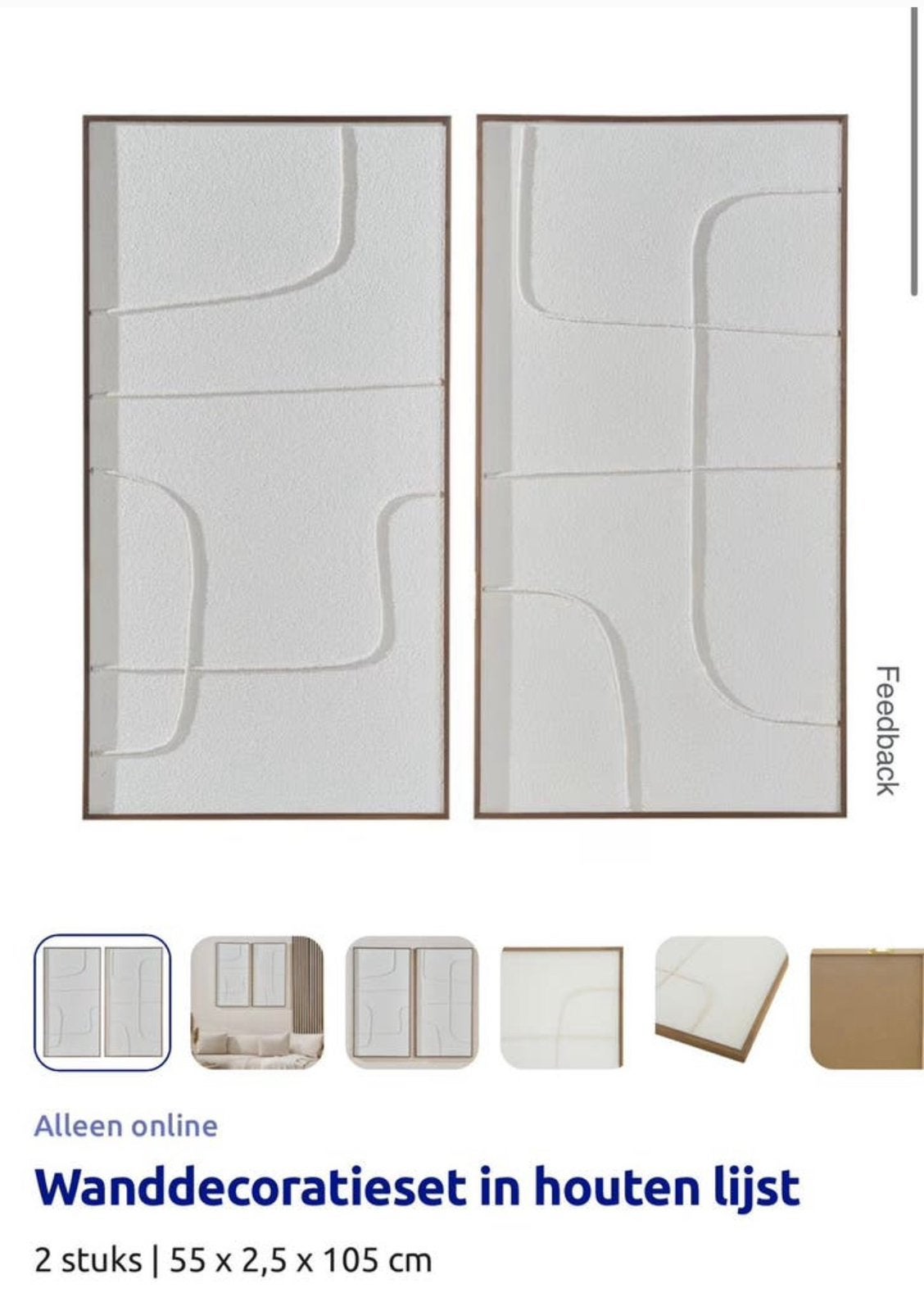 Wanddecoratieset in houten frame van de action NIEUW in doos, Ophalen of Verzenden, Zo goed als nieuw