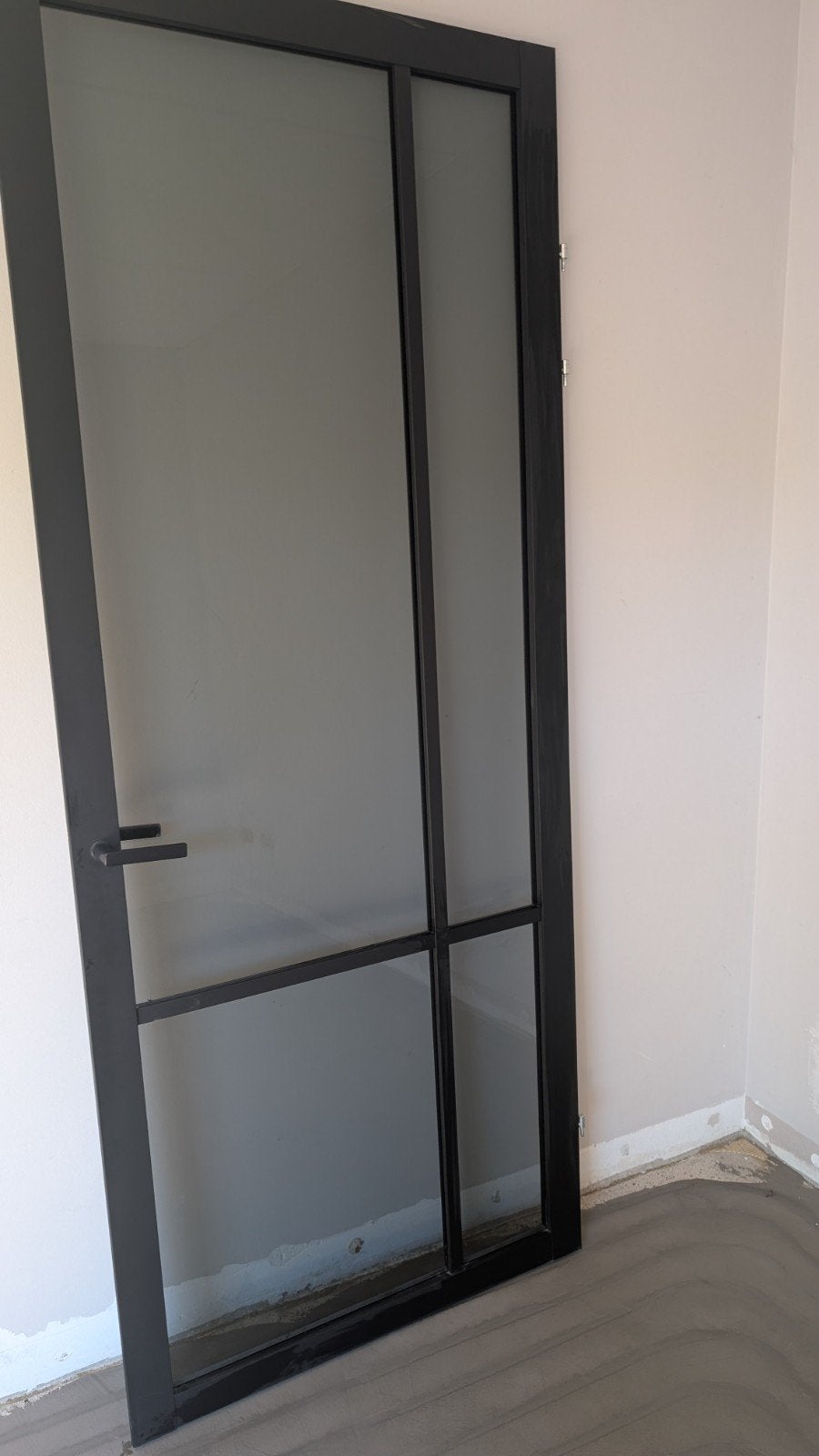 Lundia binnendeur met rookglas en zwart frame, Doe-het-zelf en Verbouw, Ophalen, 80 tot 100 cm, 215 cm of meer, Binnendeur