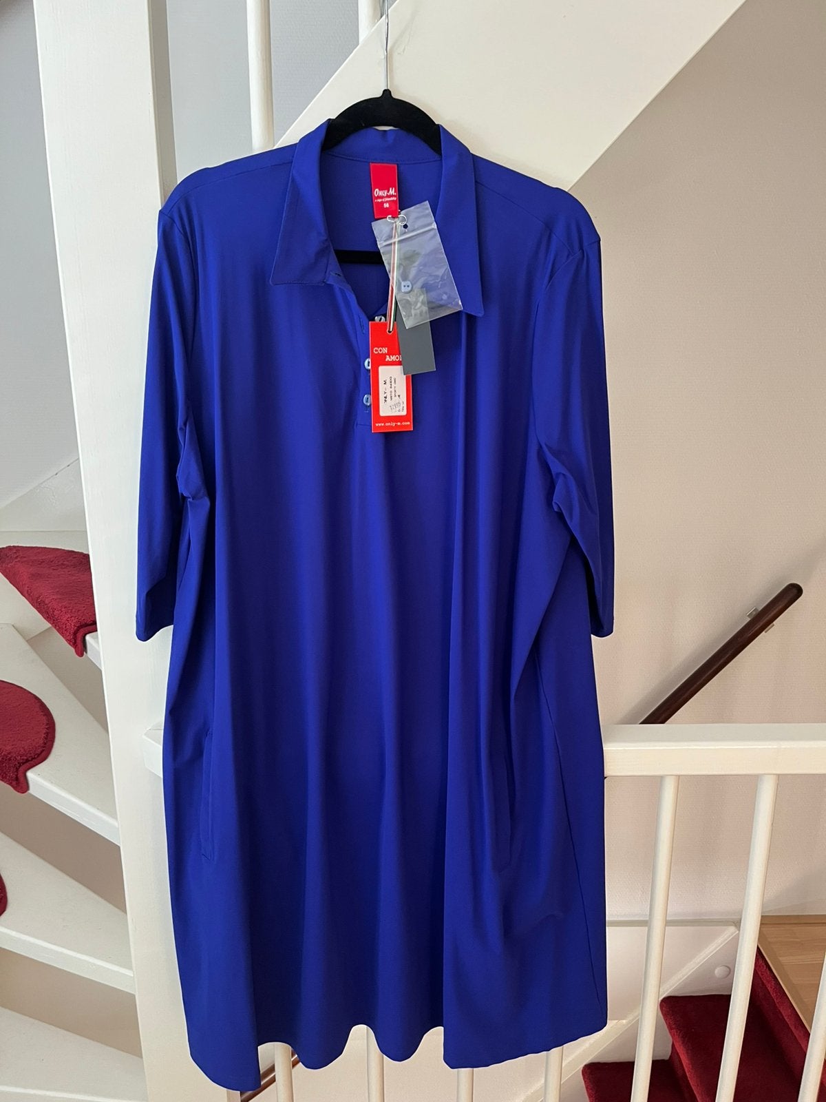 NIEUW Only-M polojurk 52/54, Kleding | Dames, Verzenden, Nieuw, Blauw, Jurk