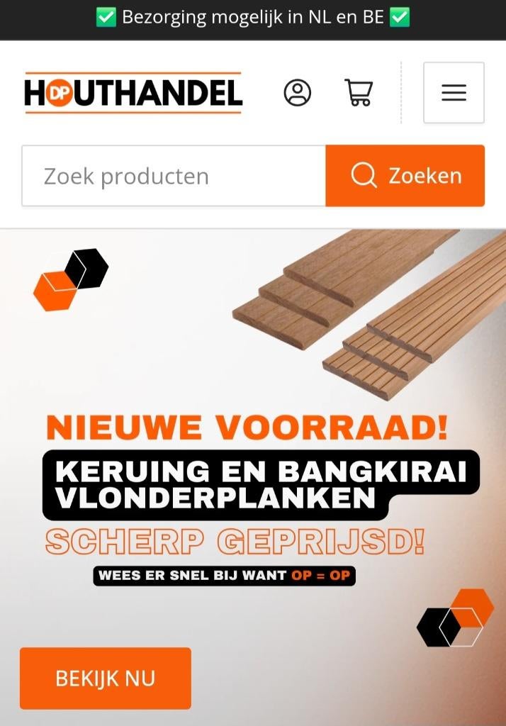 Vlonderplanken hardhout | Diverse maten | Scherpe prijzen, Tuin en Terras, Terrasdelen en Vlonders, Ophalen of Verzenden, Nieuw