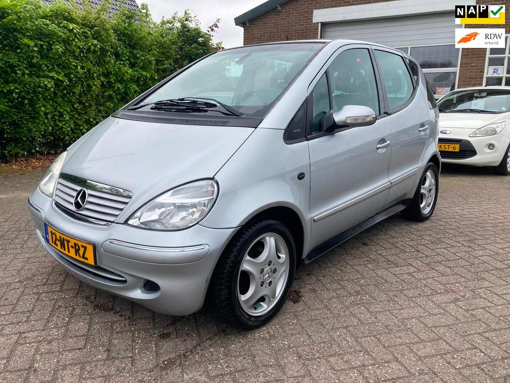 Mercedes-Benz A-klasse 140 Avantgarde Airco, Cruise, half le, Auto's, Voorwielaandrijving, 1005 kg, 4 cilinders, Leder en Stof