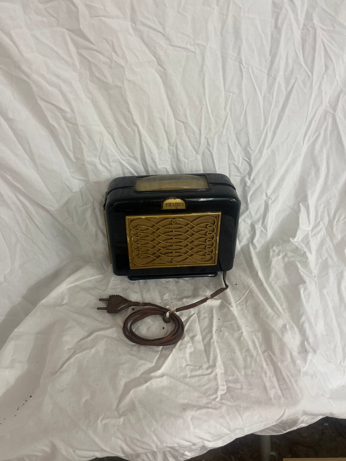 Vintage Pathé Radio - Zwart met Gouden Rooster, Ophalen